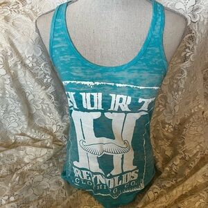Hurt Reynolds clothing co. racer back teal tank top